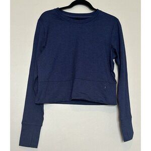 Mondetta Shirt Women’s XL Athletic Cropped Long Sleeve Gym Sweatshirt Navy